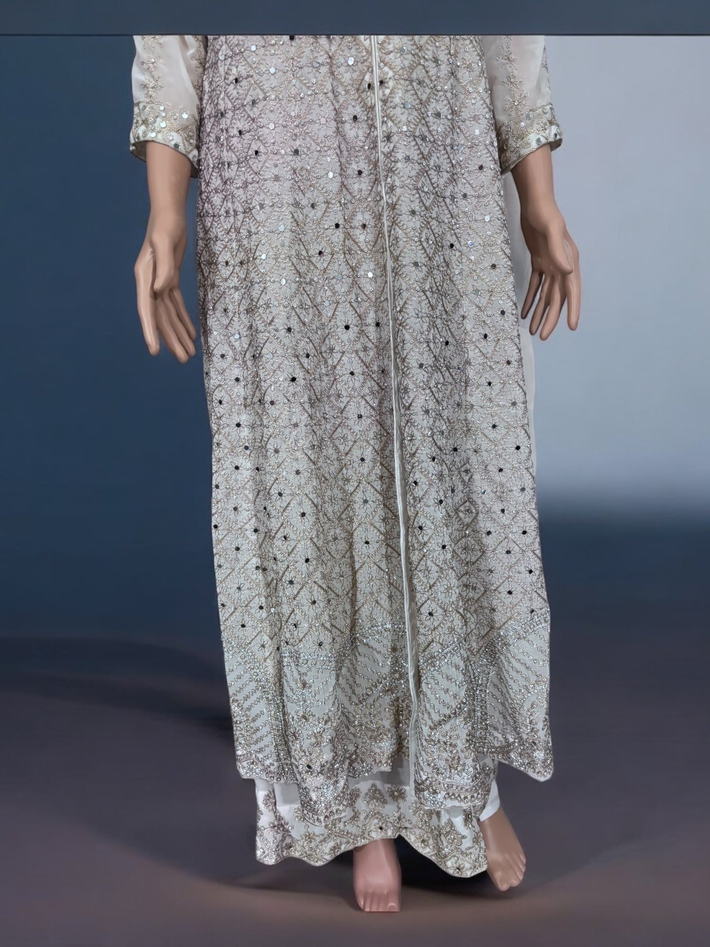 TRADITIONAL DESIGNER SALWAR KAMEEZ SUIT WITH 2 LAYERS - ETHNIC WEAR FOR WOMEN - 207