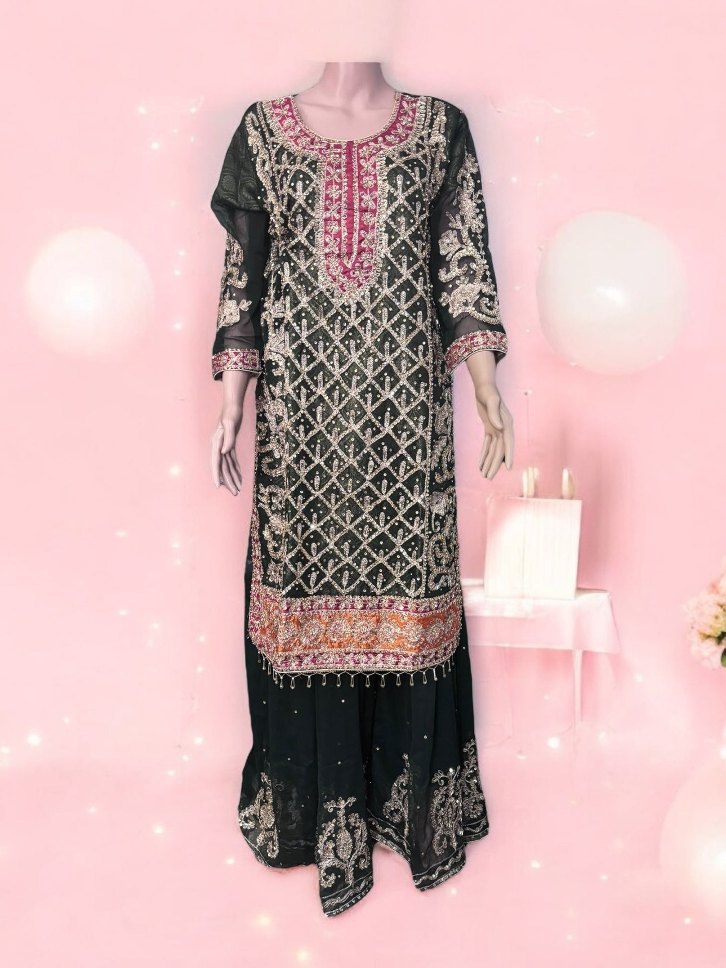 TRADITIONAL DESIGNER SHARARA SALWAR KAMEEZ SET – ETHNIC WEAR FOR WOMEN-02