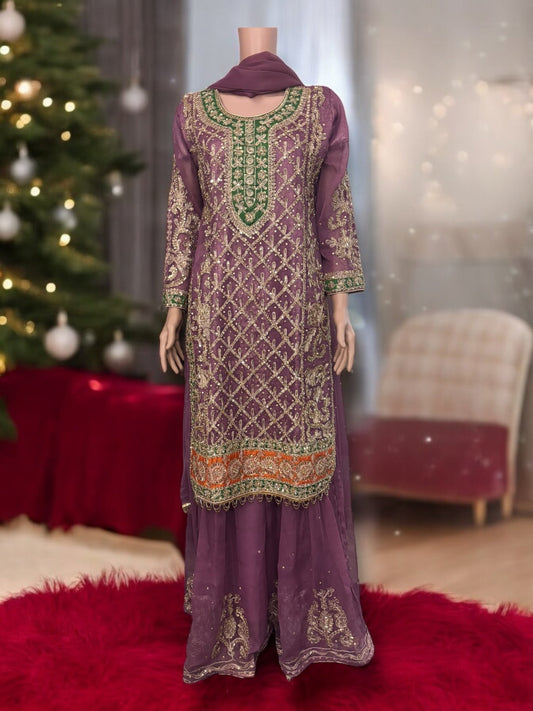 TRADITIONAL DESIGNER SHARARA SALWAR KAMEEZ SET – ETHNIC WEAR FOR WOMEN-03