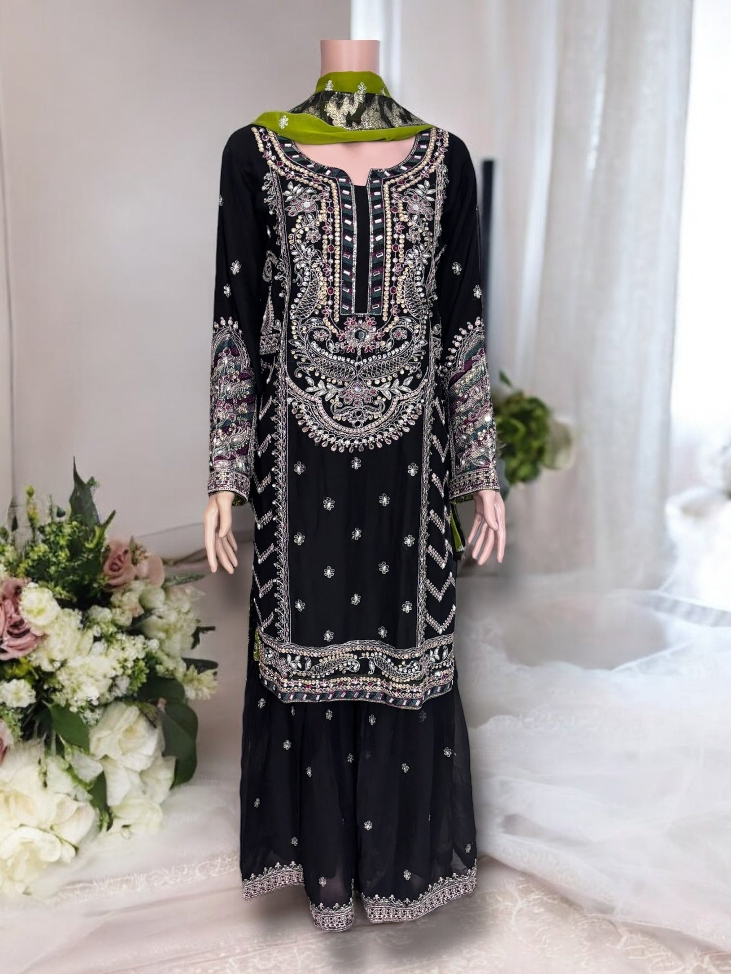 TRADITIONAL DESIGNER SHARARA SALWAR KAMEEZ SET – ETHNIC WEAR FOR WOMEN-06