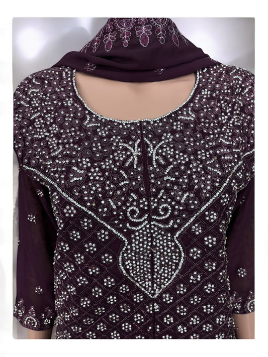 TRADITIONAL DESIGNER SHARARA SALWAR KAMEEZ SUIT - ETHNIC WEAR - 205