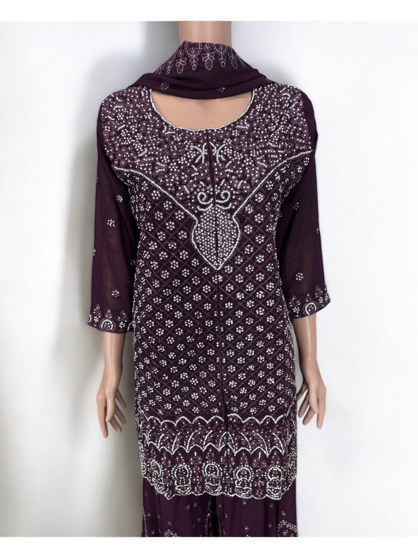TRADITIONAL DESIGNER SHARARA SALWAR KAMEEZ SUIT - ETHNIC WEAR - 205