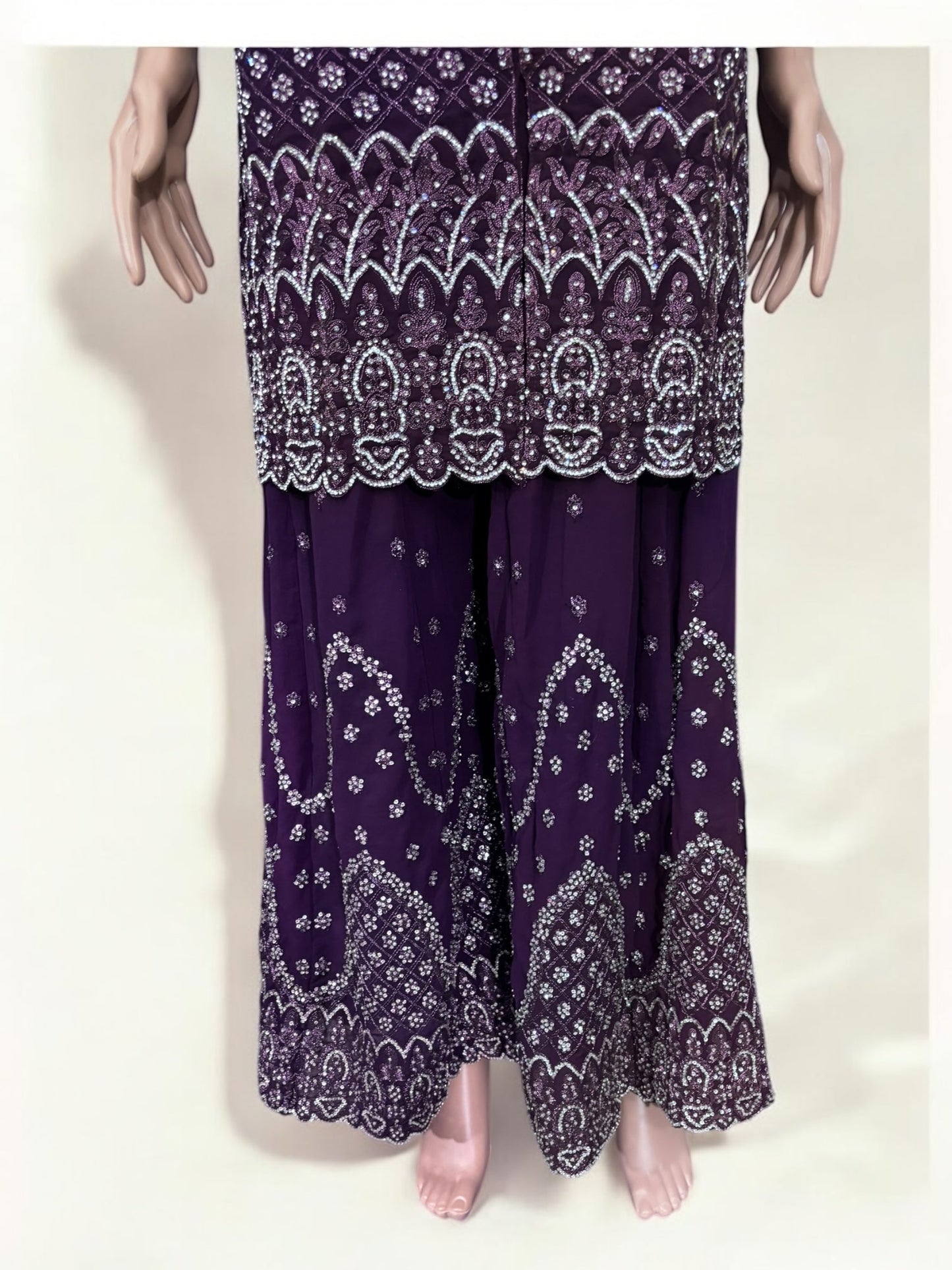 TRADITIONAL DESIGNER SHARARA SALWAR KAMEEZ SUIT - ETHNIC WEAR - 205