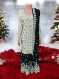 TRADITIONAL DESIGNER SHARARA SALWAR KAMEEZ SUIT - ETHNIC WEAR FOR WOMEN - 208