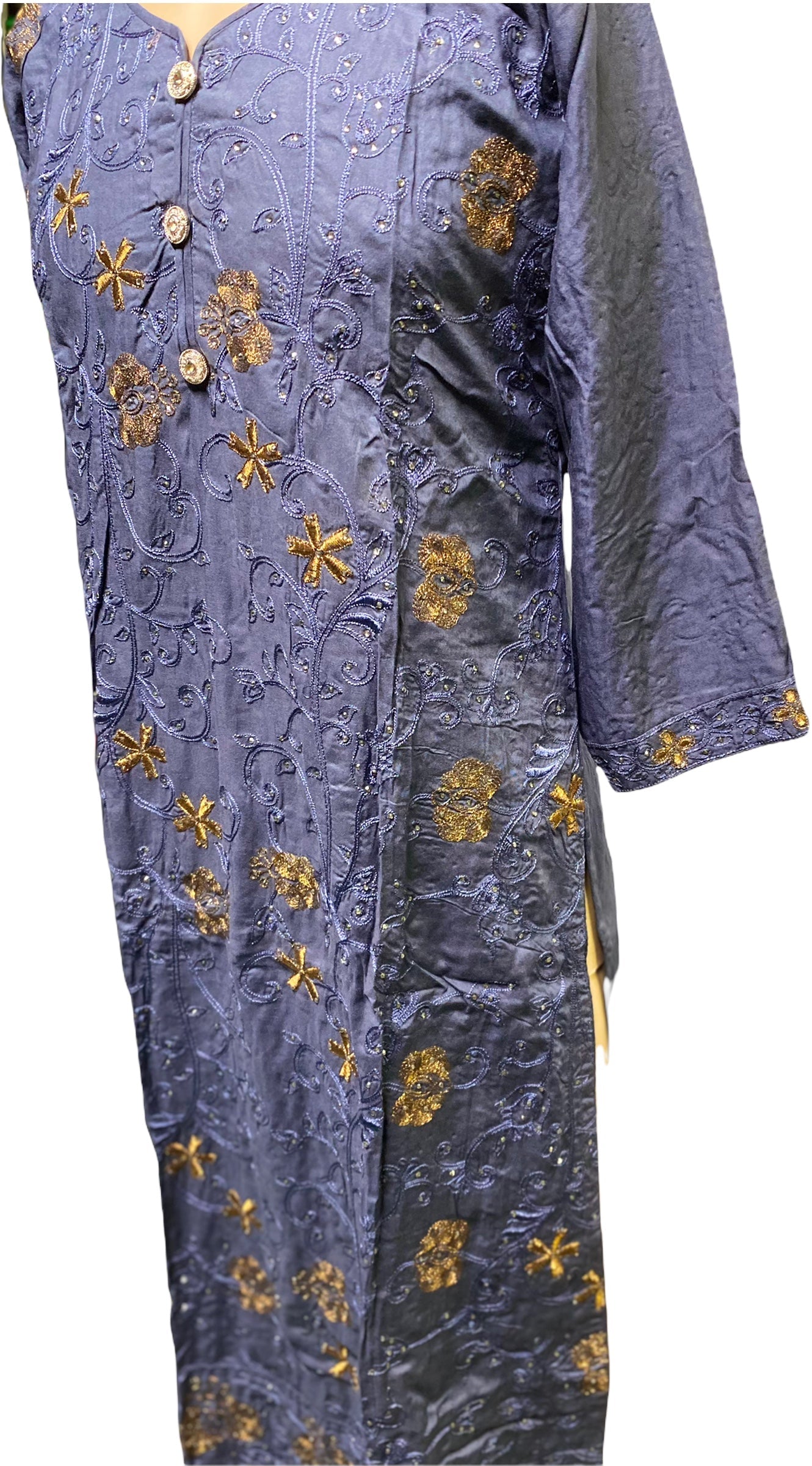 TRADITIONAL EMBROIDERY WORK COTTON LONG SLEEVE SALWAR KAMEEZ SUIT- ETHNIC WEAR FOR WOMEN