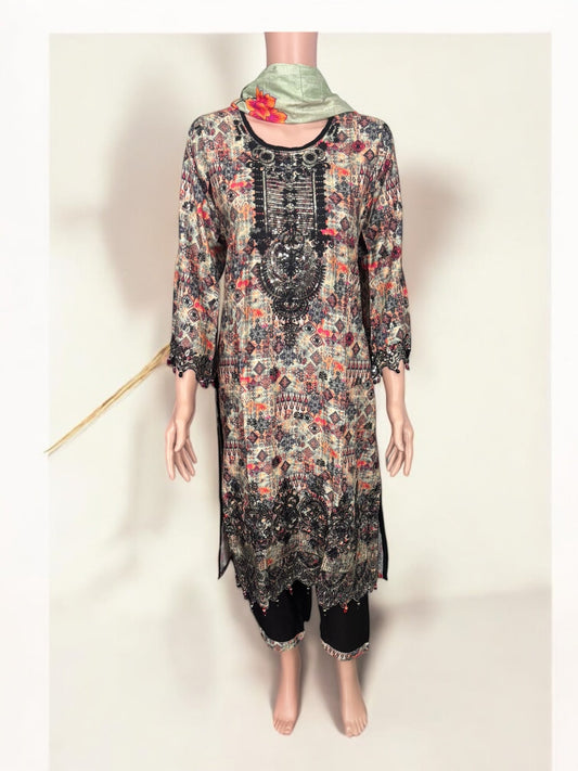 TRADITIONAL SOFT COTTON DESIGNER SALWAR KAMEEZ SUIT - ETHNIC WEAR FOR WOMEN - 216