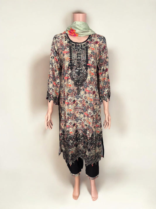 TRADITIONAL SOFT COTTON DESIGNER SALWAR KAMEEZ SUIT - ETHNIC WEAR FOR WOMEN - 216