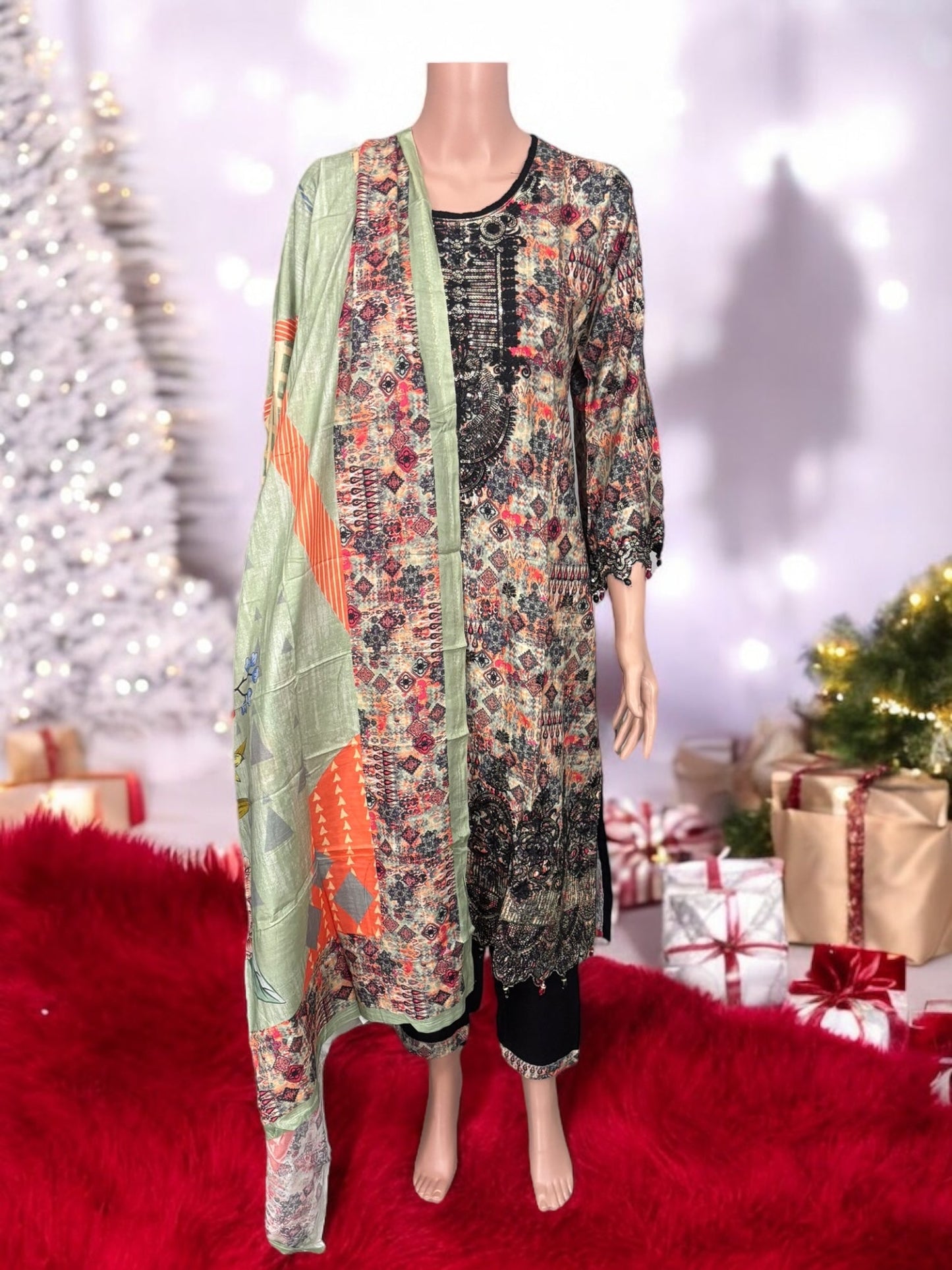 TRADITIONAL SOFT COTTON DESIGNER SALWAR KAMEEZ SUIT - ETHNIC WEAR FOR WOMEN - 216