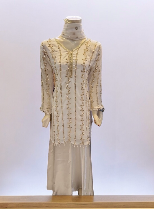 WHITE GREAT VALUE TRADITIONAL SALWAR KAMEEZ SUIT -ETHNIC WEAR FOR WOMEN-201