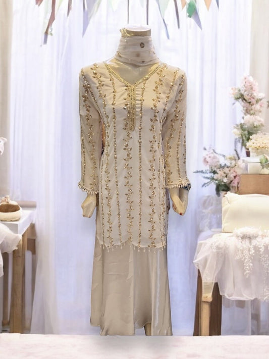 WHITE GREAT VALUE TRADITIONAL SALWAR KAMEEZ SUIT -ETHNIC WEAR FOR WOMEN-201