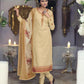 CREAM PATOLA TRADITIONAL FAUX GEORGETTE EMBROIDERED SALWAR KAMEEZ -A-ETHNIC WEAR FOR WOMEN