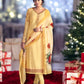 EXQUISITE CREAM PATOLA FAUX GEORGETTE EMBROIDERED SALWAR KAMEEZ WITH STONE WORK-B