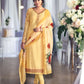 EXQUISITE CREAM PATOLA FAUX GEORGETTE EMBROIDERED SALWAR KAMEEZ WITH STONE WORK-B