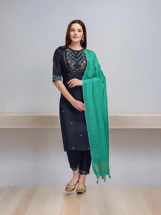 TRADITIONAL DESIGNER ETHNIC WEAR COTTON PRINTED SALWAR KAMEEZ SUIT -ETHNIC WEAR FOR WOMEN- 03