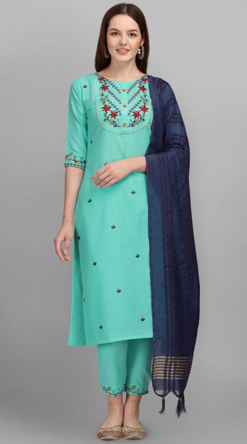 TRADITIONAL DESIGNER ETHNIC WEAR COTTON PRINTED SALWAR KAMEEZ SUIT -ETHNIC WEAR FOR WOMEN- 05