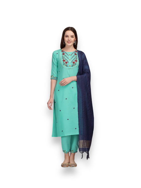 TRADITIONAL DESIGNER ETHNIC WEAR COTTON PRINTED SALWAR KAMEEZ SUIT -ETHNIC WEAR FOR WOMEN- 05