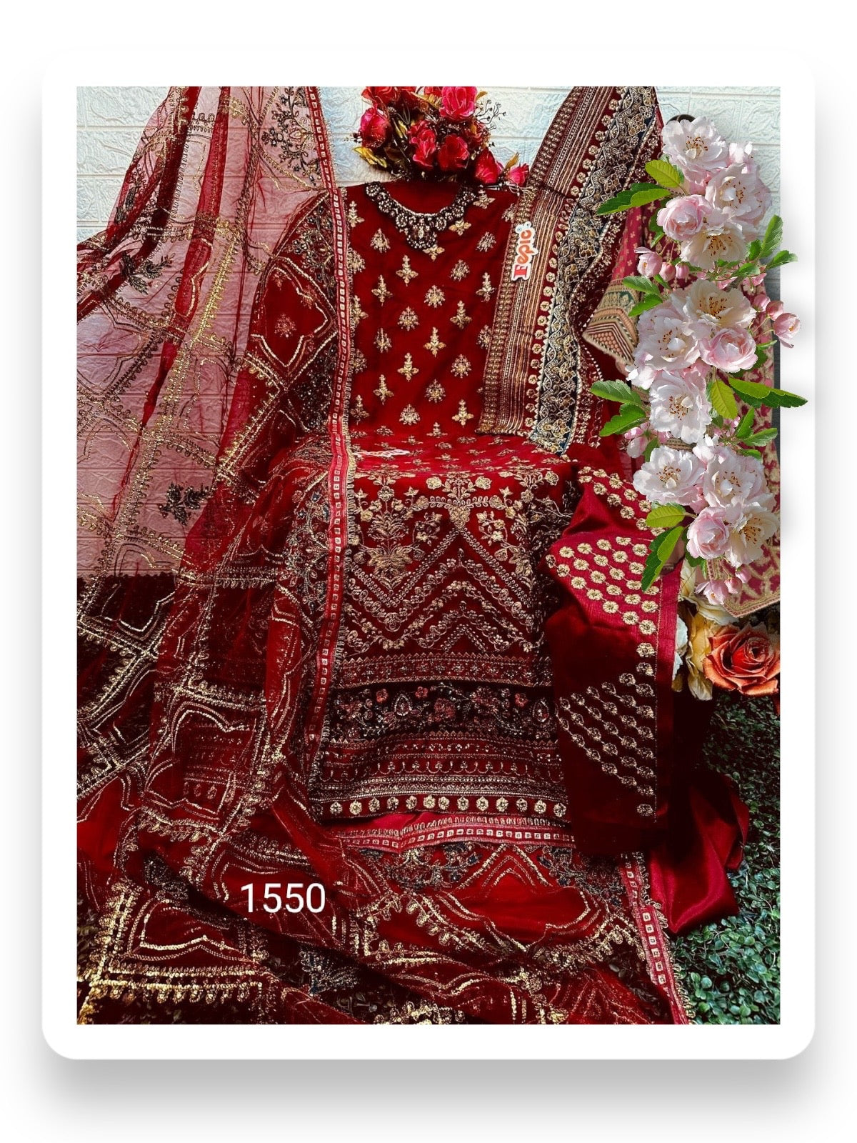 TRADITIONAL DESIGNER SALWAR KAMEEZ SUIT-ETHNIC WEAR FOR WOMEN -1550-C