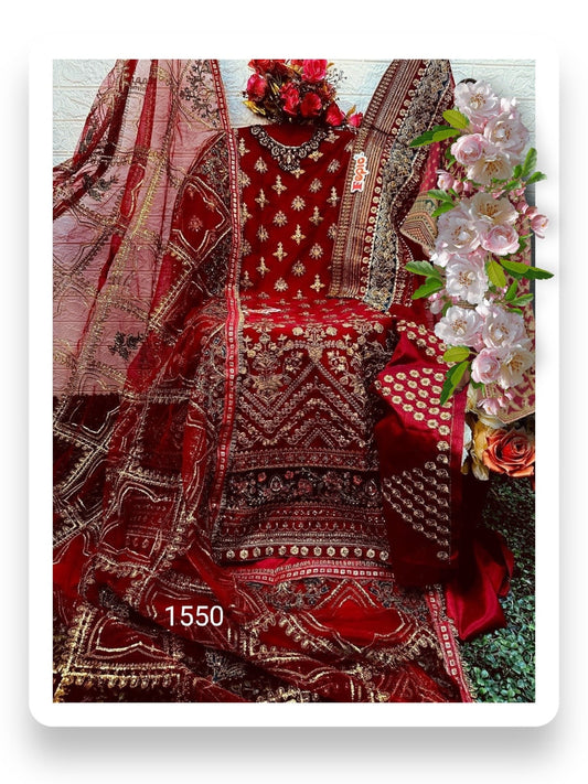 TRADITIONAL DESIGNER SALWAR KAMEEZ SUIT-ETHNIC WEAR FOR WOMEN -1550-C