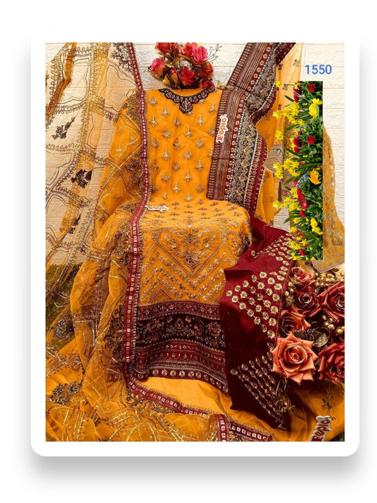 TRADITIONAL DESIGNER SALWAR KAMEEZ SUIT-ETHNIC WEAR FOR WOMEN -1550-D