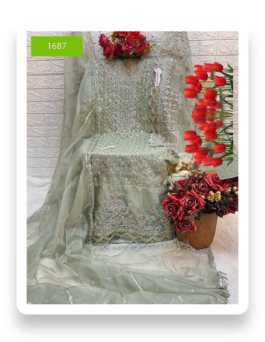 TRADITIONAL DESIGNER SALWAR KAMEEZ SUIT-ETHNIC WEAR FOR WOMEN -1687 C