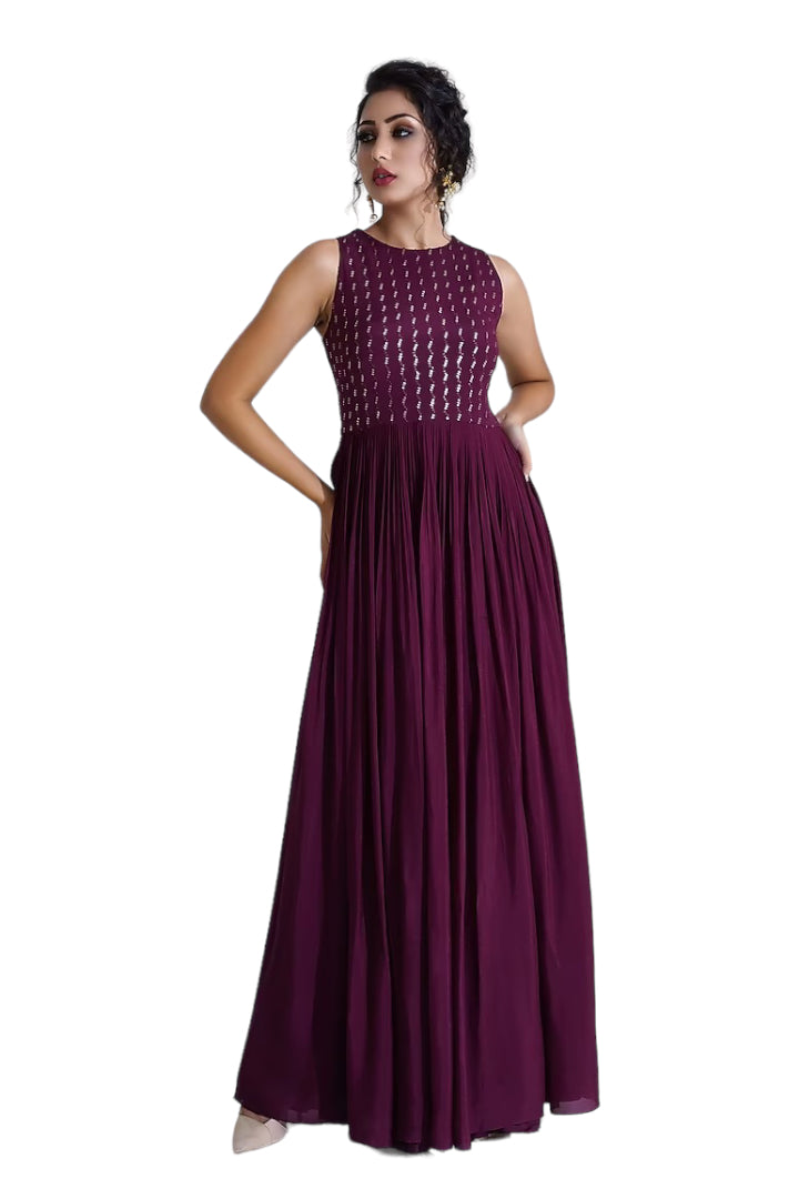 TRADITIONAL GEORGETTE PARTY WEAR GOWN-ETHNIC WEAR FOR WOMEN