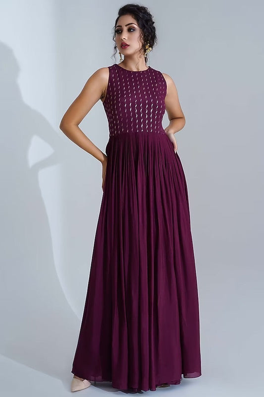 TRADITIONAL GEORGETTE PARTY WEAR GOWN-ETHNIC WEAR FOR WOMEN
