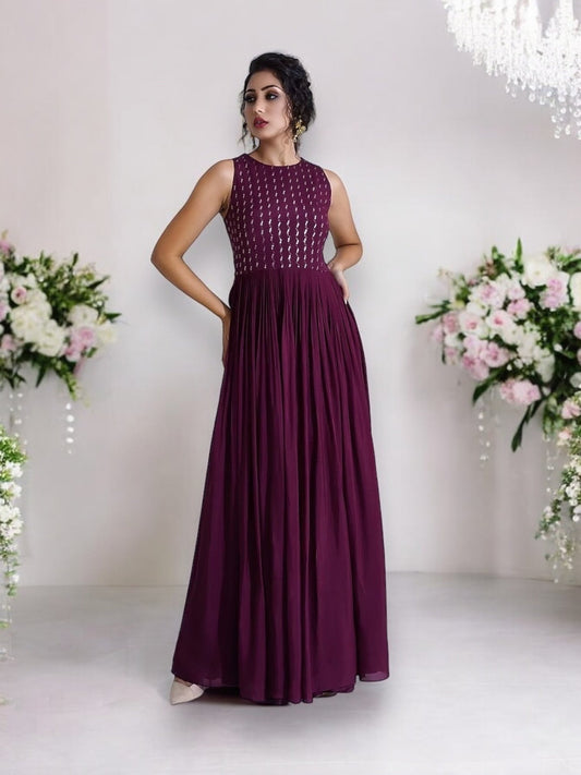 TRADITIONAL GEORGETTE PARTY WEAR GOWN-ETHNIC WEAR FOR WOMEN