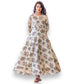 CREAM: MUSLIN PRINTED WORK TRADITIONAL GOWN-ETHNIC WEAR FOR WOMEN-02