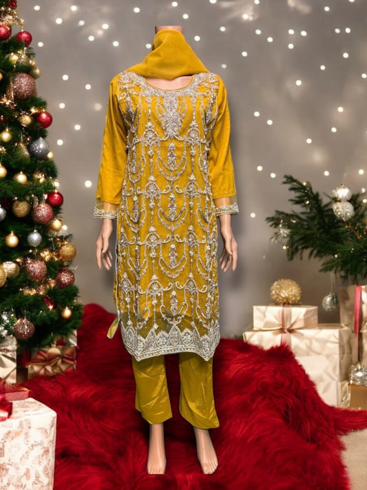 DESIGNER HANDWORK DESIGNER SALWAR KAMEEZ ENSEMBLE - ETHNIC WEAR FOR WOMEN-04