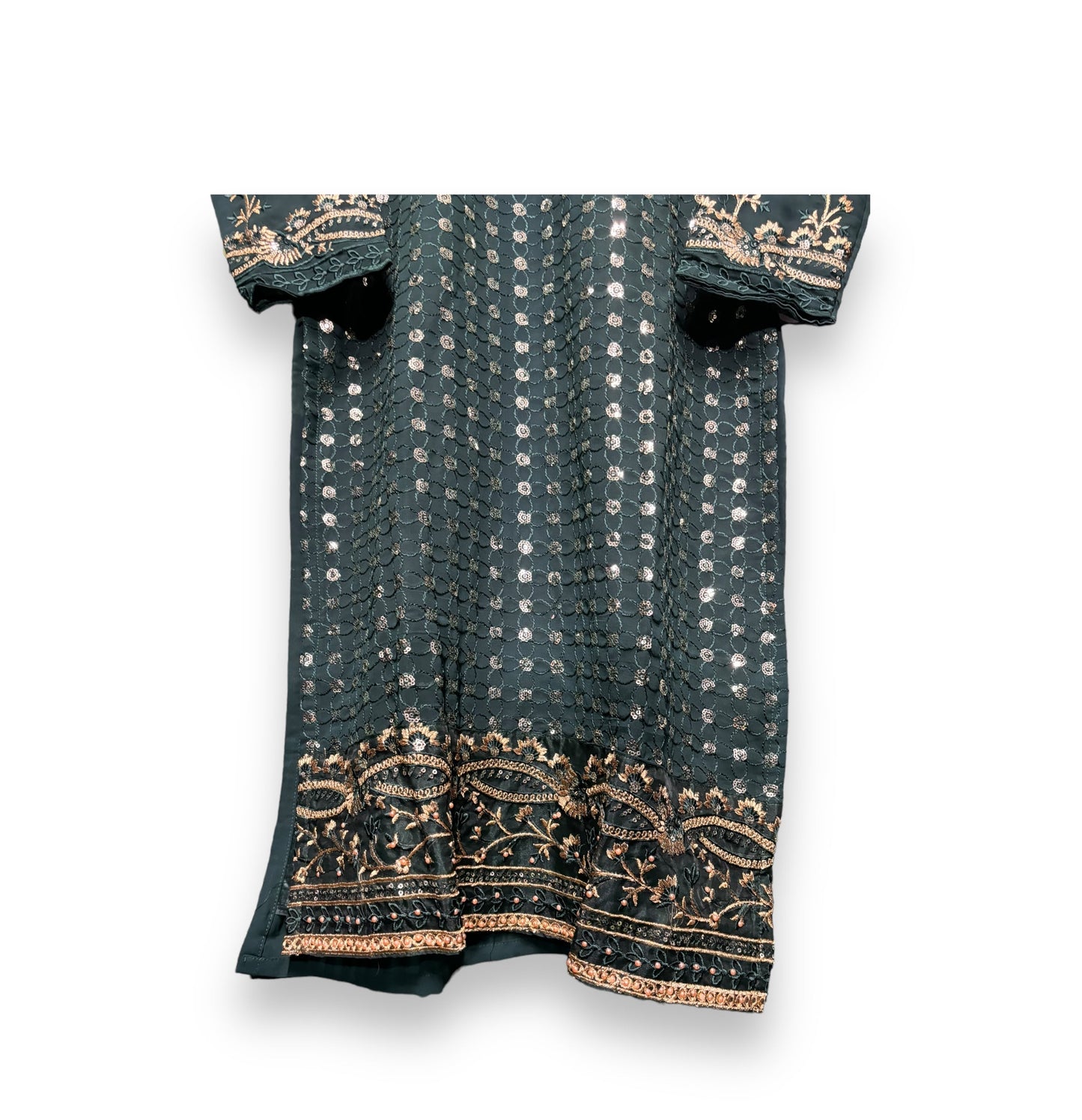 FAUX GEORGETTE TRADITIONAL WEAR SUIT WITH EMBROIDERY WORK- ETHNIC WEAR FOR WOMEN
