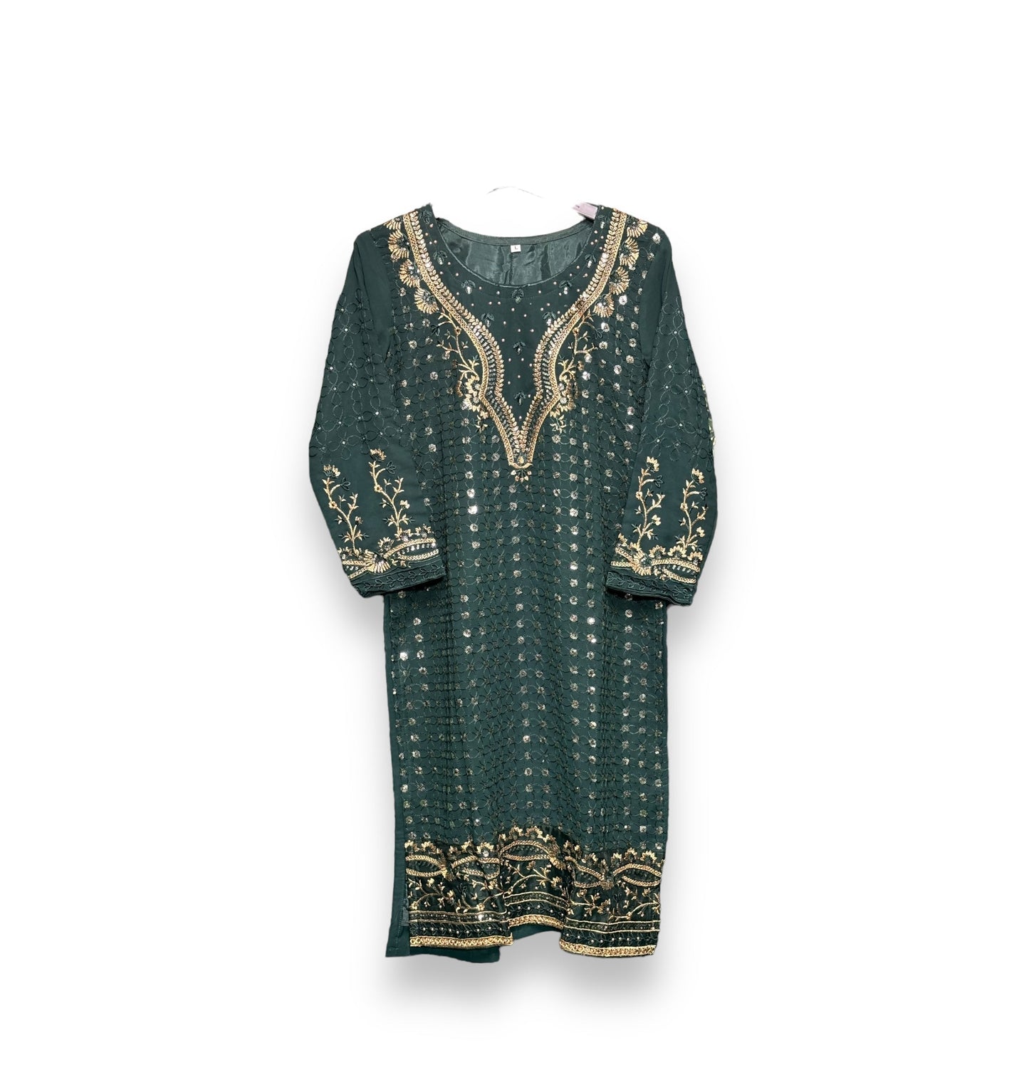 FAUX GEORGETTE TRADITIONAL WEAR SUIT WITH EMBROIDERY WORK- ETHNIC WEAR FOR WOMEN