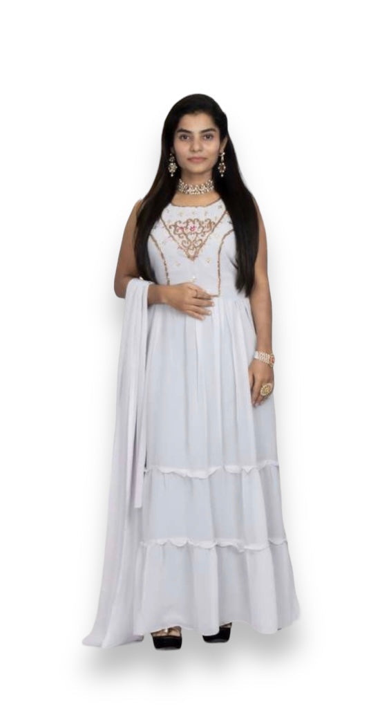 GREAT VALUE: GEORGETTE STONE WORK LONG GOWN - ELEGANT AND AFFORDABLE-04