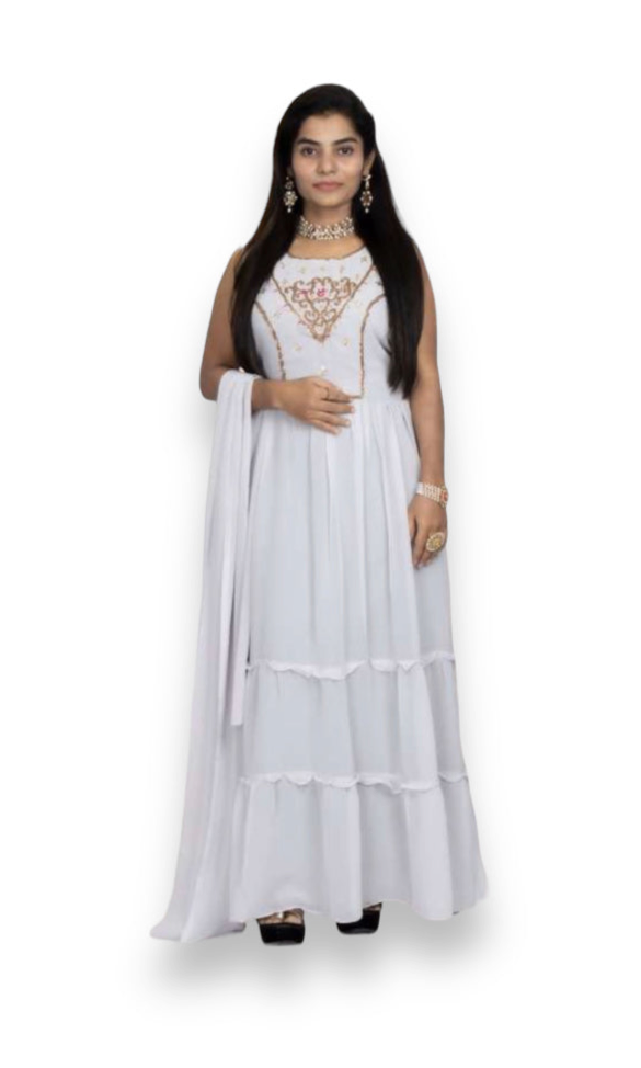 GREAT VALUE: GEORGETTE STONE WORK LONG GOWN - ELEGANT AND AFFORDABLE-04