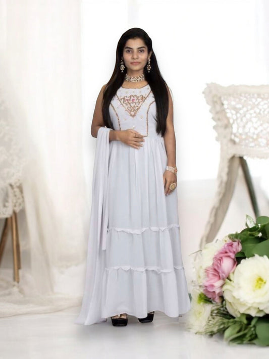 GREAT VALUE: GEORGETTE STONE WORK LONG GOWN - ELEGANT AND AFFORDABLE-04