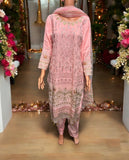 PINK GEORGETTE SALWAR KAMEEZ WITH EMBROIDERY WORK- ETHNIC WEAR FOR WOMEN