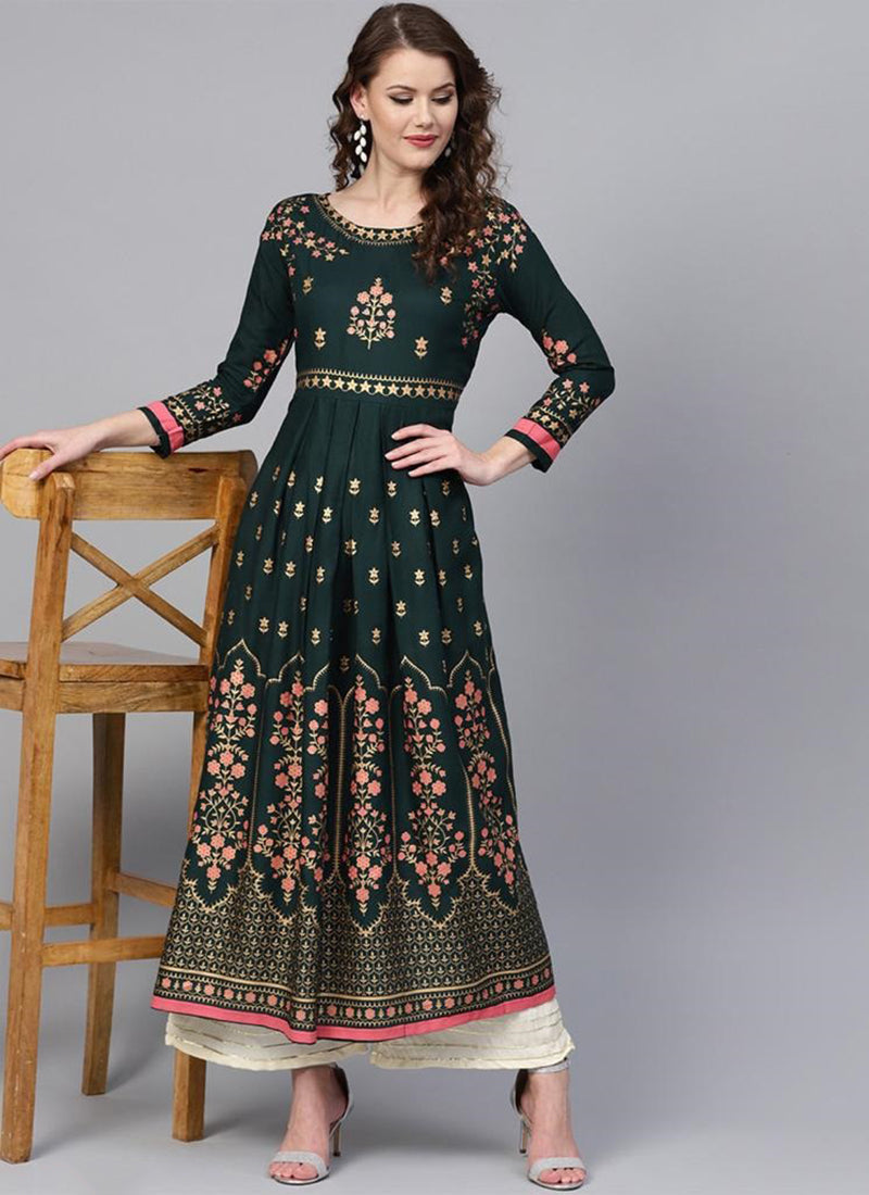 RAMA DELIGHT: TRADITIONAL COTTON EMBROIDERY WORK KURTI FOR EFFORTLESS STYLE- ETHNIC WEAR FOR WOMEN