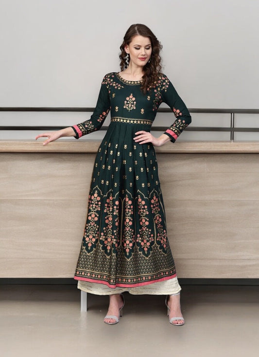 RAMA DELIGHT: TRADITIONAL COTTON EMBROIDERY WORK KURTI FOR EFFORTLESS STYLE- ETHNIC WEAR FOR WOMEN