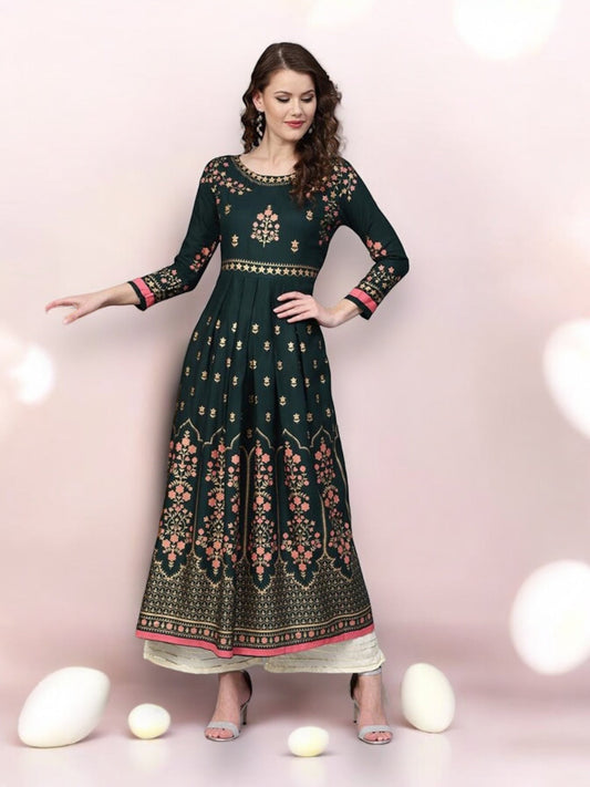 RAMA DELIGHT: TRADITIONAL COTTON EMBROIDERY WORK KURTI FOR EFFORTLESS STYLE- ETHNIC WEAR FOR WOMEN