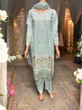 SKY BLUE GEORGETTE SALWAR KAMEEZ WITH EMBROIDERY WORK- ETHNIC WEAR FOR WOMEN