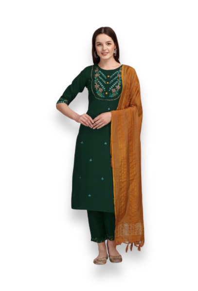 TRADITIONAL DESIGNER ETHNIC WEAR COTTON PRINTED SALWAR KAMEEZ SUIT -ETHNIC WEAR FOR WOMEN- 02