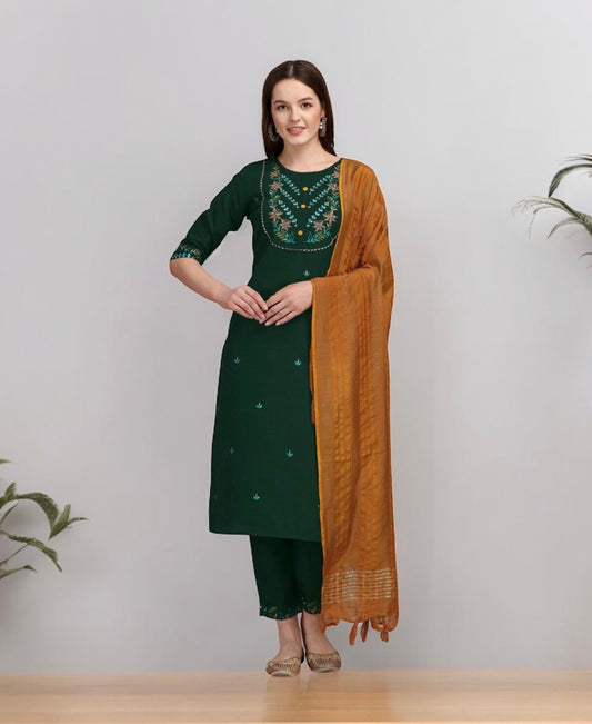 TRADITIONAL DESIGNER ETHNIC WEAR COTTON PRINTED SALWAR KAMEEZ SUIT -ETHNIC WEAR FOR WOMEN- 02