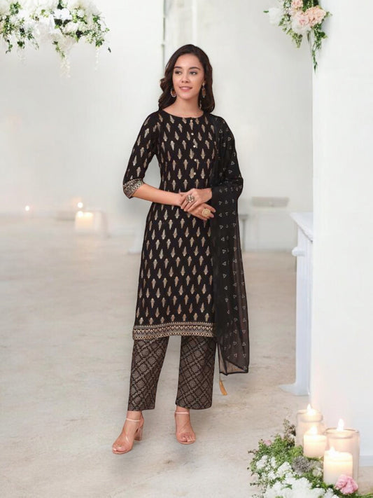 TRADITIONAL DESIGNER WEAR KURTI WITH PANT AND DUPATTA SET - 9901-ETHNIC WEAR FOR WOMEN