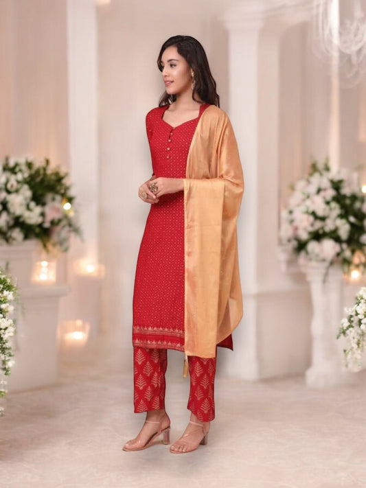 TRADITIONAL DESIGNER WEAR KURTI WITH PANT AND DUPATTA SET - 9903-ETHNIC WEAR FOR WOMEN