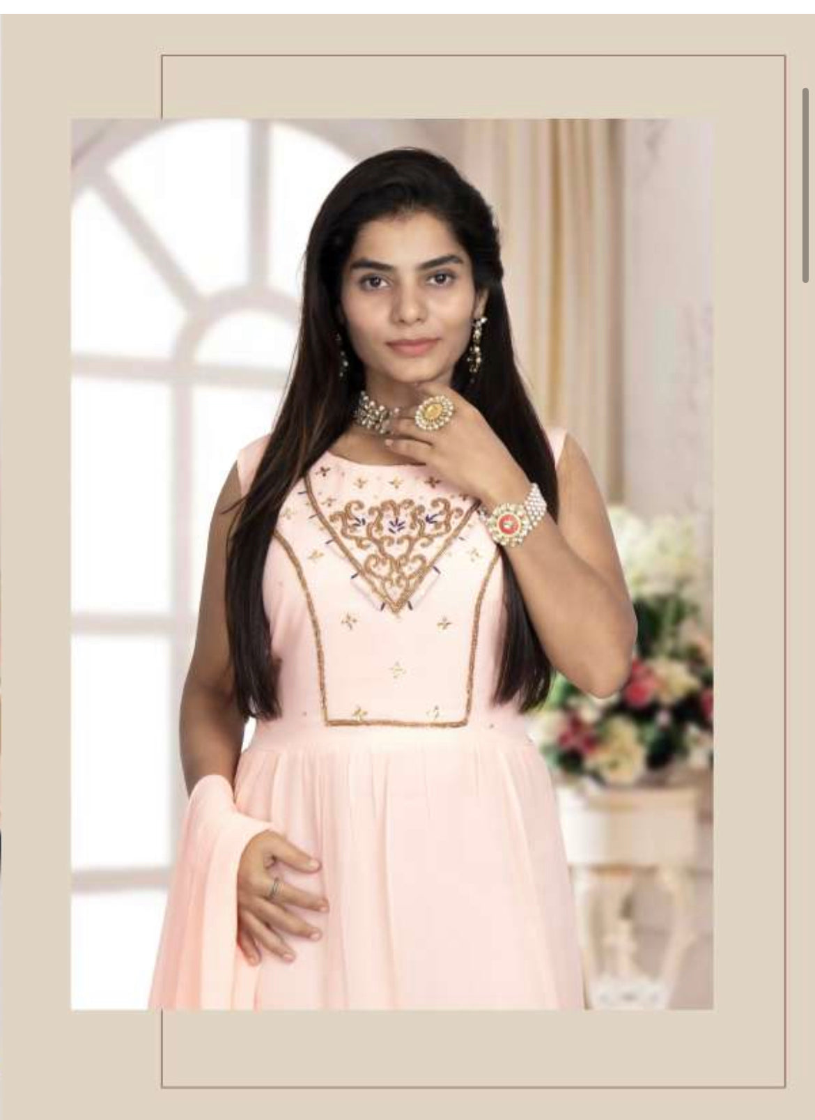 TRADITIONAL GEORGETTE STONE WORK LONG GOWN - ELEGANT AND AFFORDABLE -01-ETHNIC WEAR FOR WOMEN