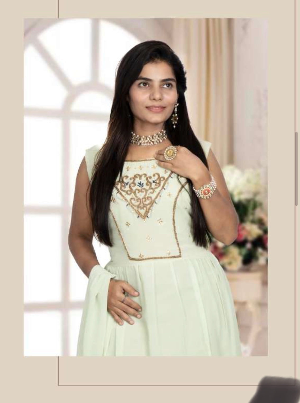 TRADITIONAL GEORGETTE STONE WORK LONG GOWN - ELEGANT AND AFFORDABLE -02-ETHNIC WEAR FOR WOMEN