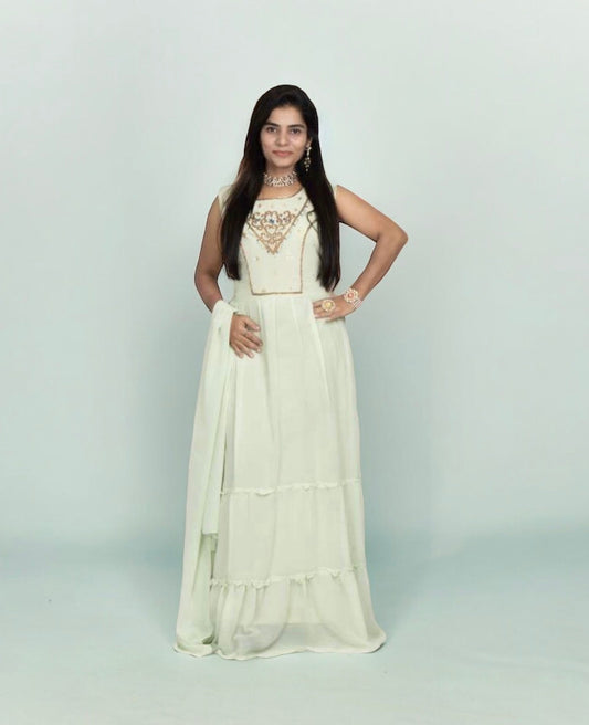 TRADITIONAL GEORGETTE STONE WORK LONG GOWN - ELEGANT AND AFFORDABLE -02-ETHNIC WEAR FOR WOMEN