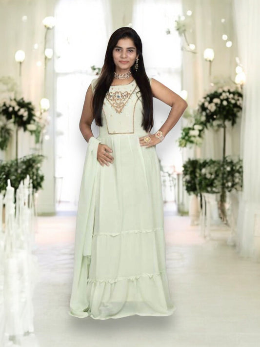 TRADITIONAL GEORGETTE STONE WORK LONG GOWN - ELEGANT AND AFFORDABLE -02-ETHNIC WEAR FOR WOMEN