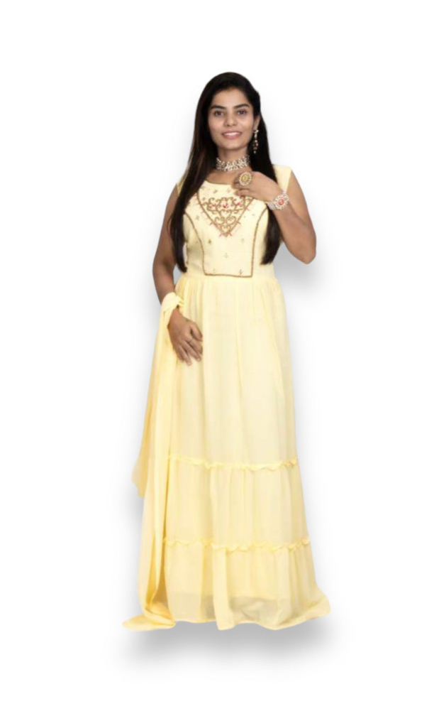 TRADITIONAL GEORGETTE STONE WORK LONG GOWN - ELEGANT AND AFFORDABLE-03-ETHNIC WEAR FOR WOMEN