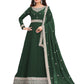 TRADITIONAL GREEN COLOR FAUX GEORGETTE GOWN WITH HEAVY WORK-ETHNIC WEAR FOR WOMEN