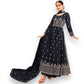 TRADITIONAL NAVY BLUE NAYRA CUT FAUX GEORGETTE WEDDING WEAR SALWAR SUIT-ETHNIC WEAR FOR WOMEN